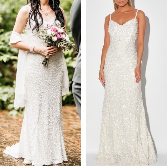 Lulus At Last White Sequin Mermaid Maxi Dress - Picture 4 of 17